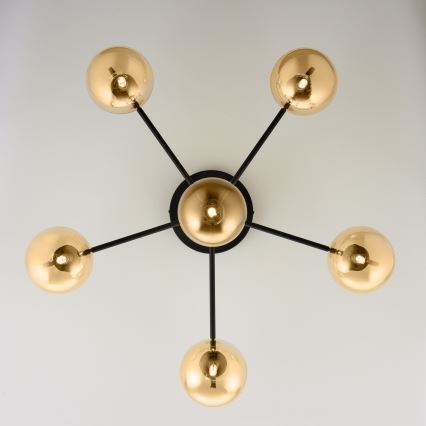 Jupiter 2033 - Lampadario a plafone FIGARO 6xG9/10W/230V nero/oro/beige