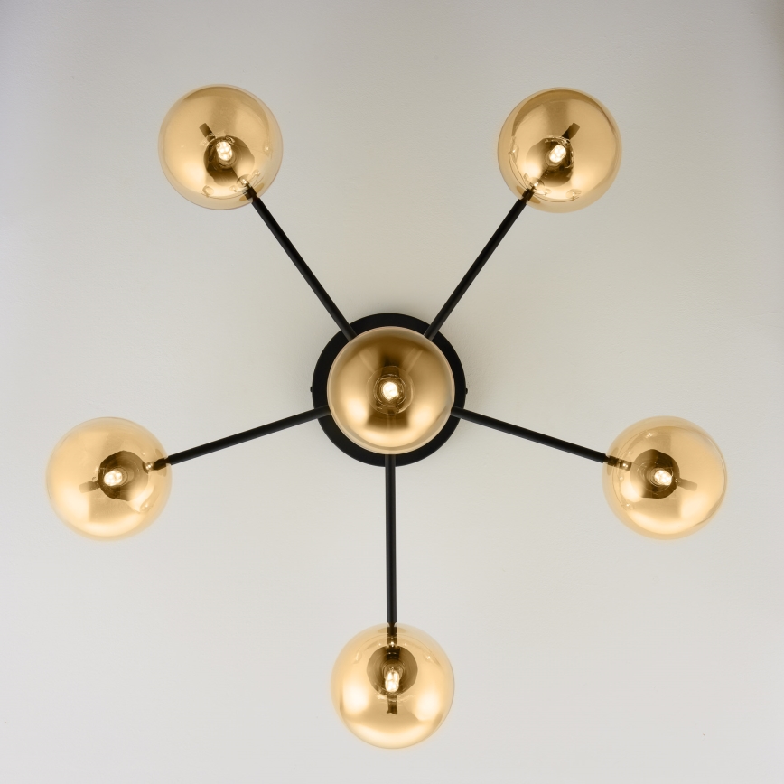 Jupiter 2033 - Lampadario a plafone FIGARO 6xG9/10W/230V nero/oro/beige