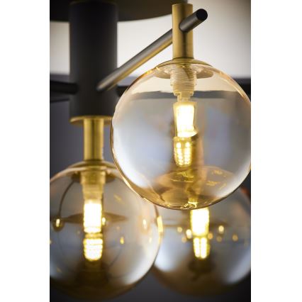 Jupiter 2033 - Lampadario a plafone FIGARO 6xG9/10W/230V nero/oro/beige