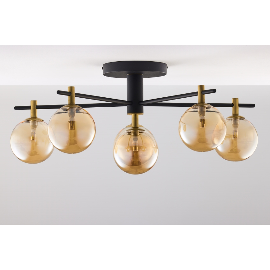 Jupiter 2033 - Lampadario a plafone FIGARO 6xG9/10W/230V nero/oro/beige
