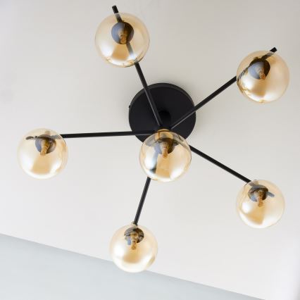 Jupiter 2033 - Lampadario a plafone FIGARO 6xG9/10W/230V nero/oro/beige