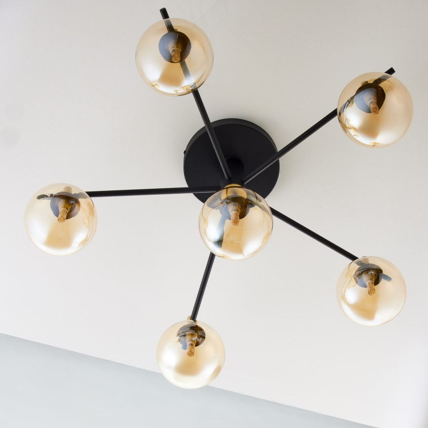 Jupiter 2033 - Lampadario a plafone FIGARO 6xG9/10W/230V nero/oro/beige