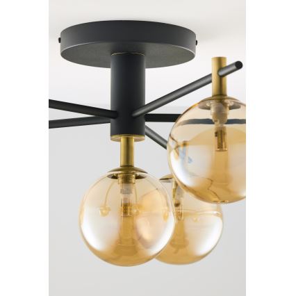 Jupiter 2033 - Lampadario a plafone FIGARO 6xG9/10W/230V nero/oro/beige