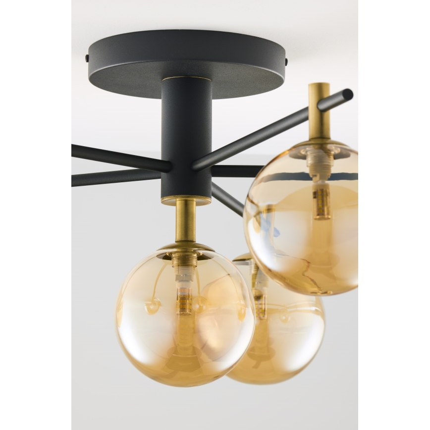 Jupiter 2033 - Lampadario a plafone FIGARO 6xG9/10W/230V nero/oro/beige