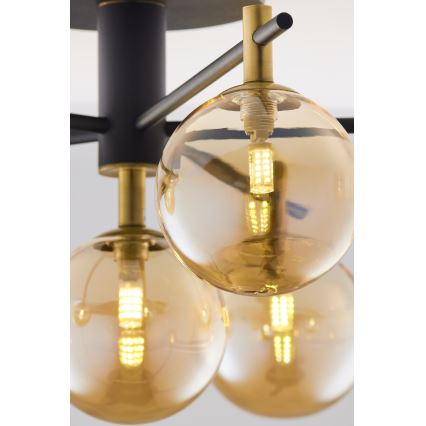 Jupiter 2033 - Lampadario a plafone FIGARO 6xG9/10W/230V nero/oro/beige