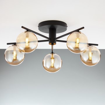 Jupiter 2047 - Lampadario a plafone PRATO 5xG9/10W/230V nero/beige