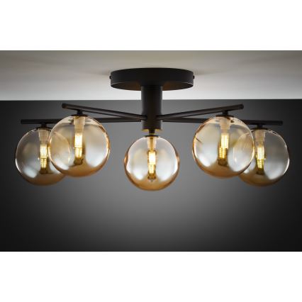 Jupiter 2047 - Lampadario a plafone PRATO 5xG9/10W/230V nero/beige