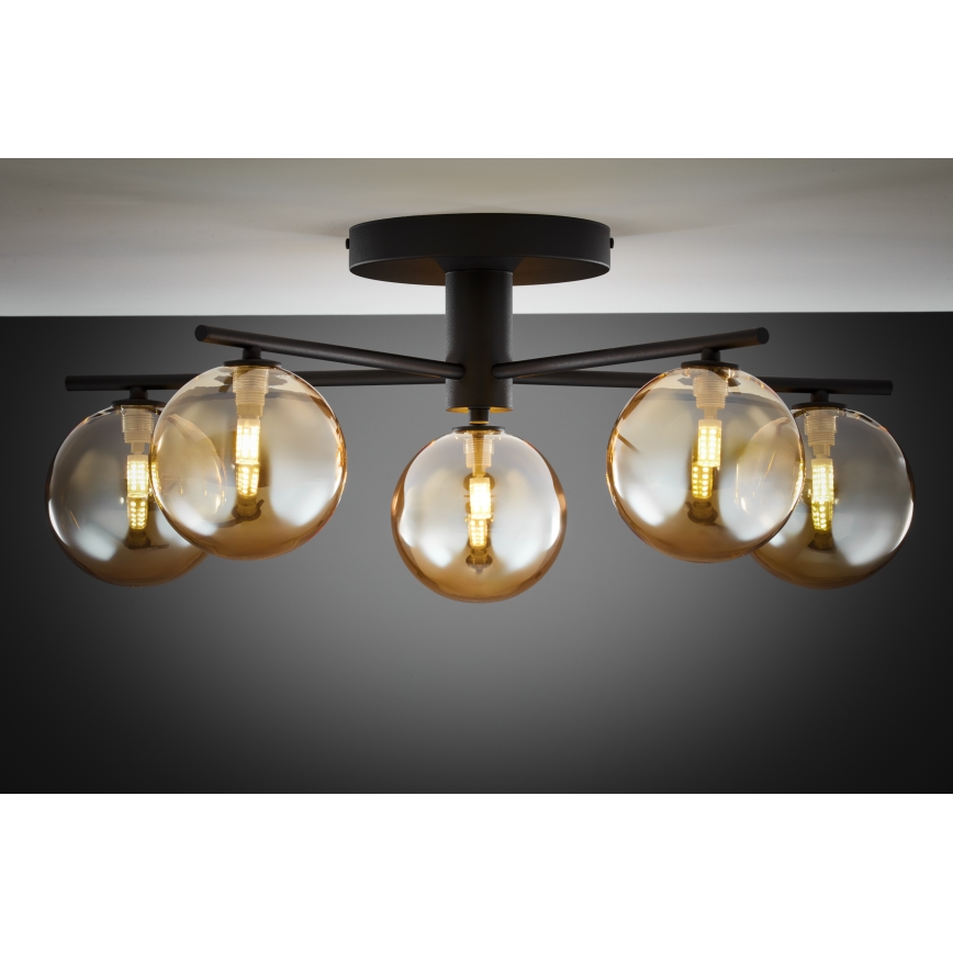 Jupiter 2047 - Lampadario a plafone PRATO 5xG9/10W/230V nero/beige