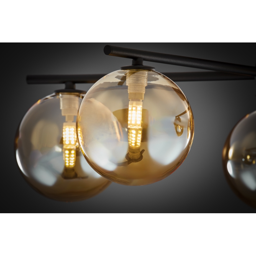 Jupiter 2047 - Lampadario a plafone PRATO 5xG9/10W/230V nero/beige