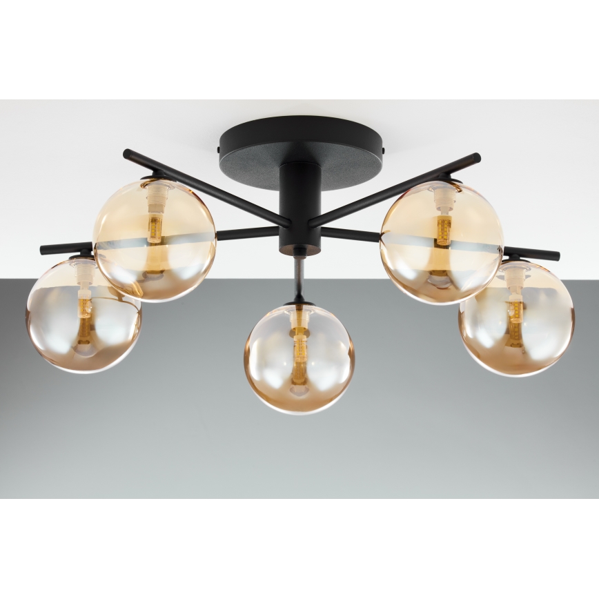 Jupiter 2047 - Lampadario a plafone PRATO 5xG9/10W/230V nero/beige