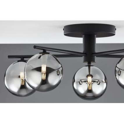 Jupiter 2048 - Lampadario a plafone PRATO 5xG9/14W/230V nero/grigio fumé