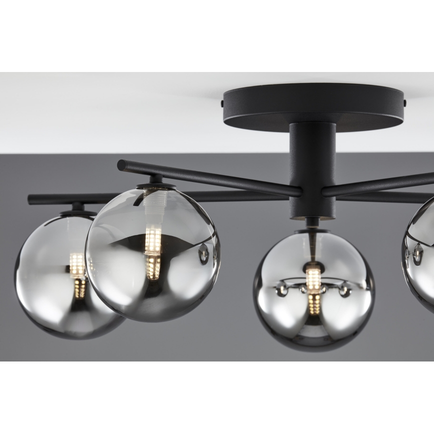 Jupiter 2048 - Lampadario a plafone PRATO 5xG9/14W/230V nero/grigio fumé