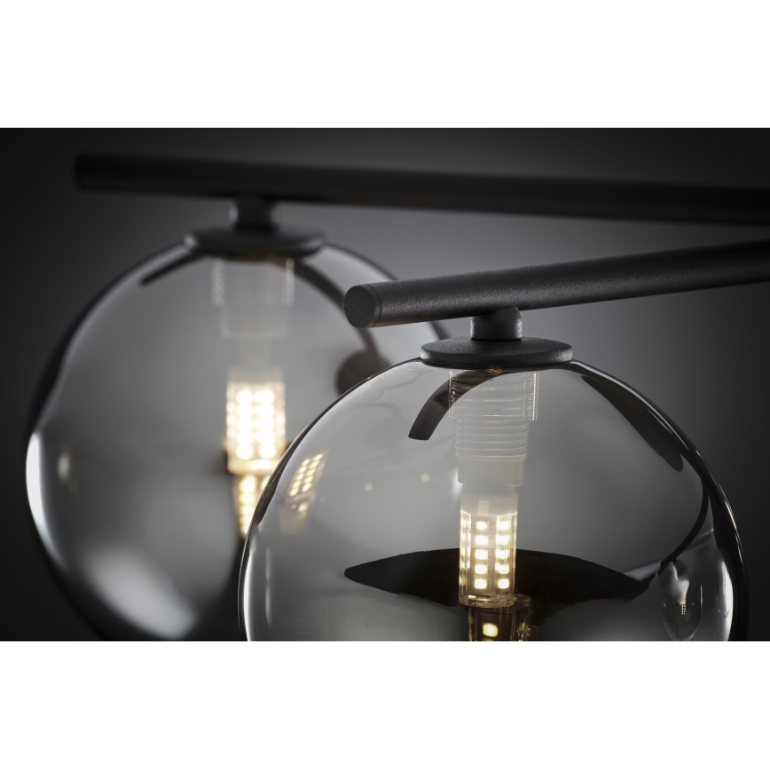 Jupiter 2048 - Lampadario a plafone PRATO 5xG9/14W/230V nero/grigio fumé