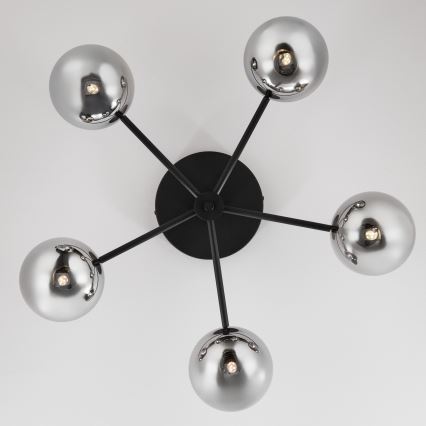 Jupiter 2048 - Lampadario a plafone PRATO 5xG9/14W/230V nero/grigio fumé