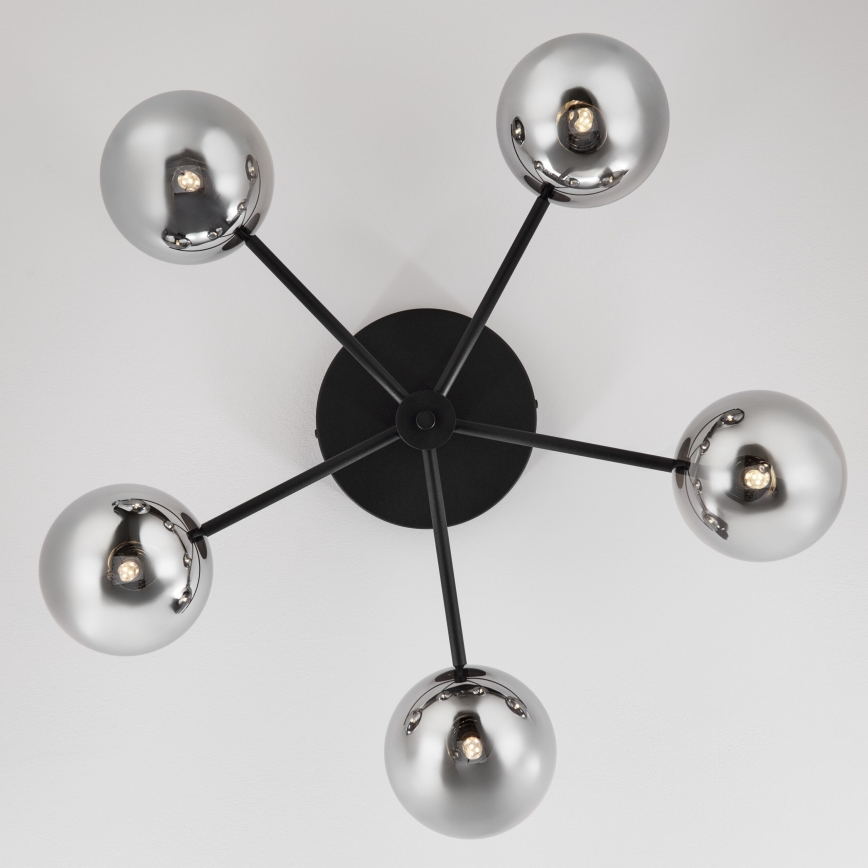 Jupiter 2048 - Lampadario a plafone PRATO 5xG9/14W/230V nero/grigio fumé