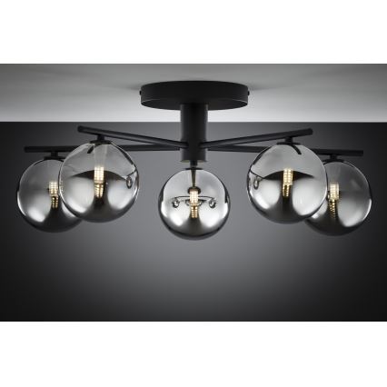 Jupiter 2048 - Lampadario a plafone PRATO 5xG9/14W/230V nero/grigio fumé