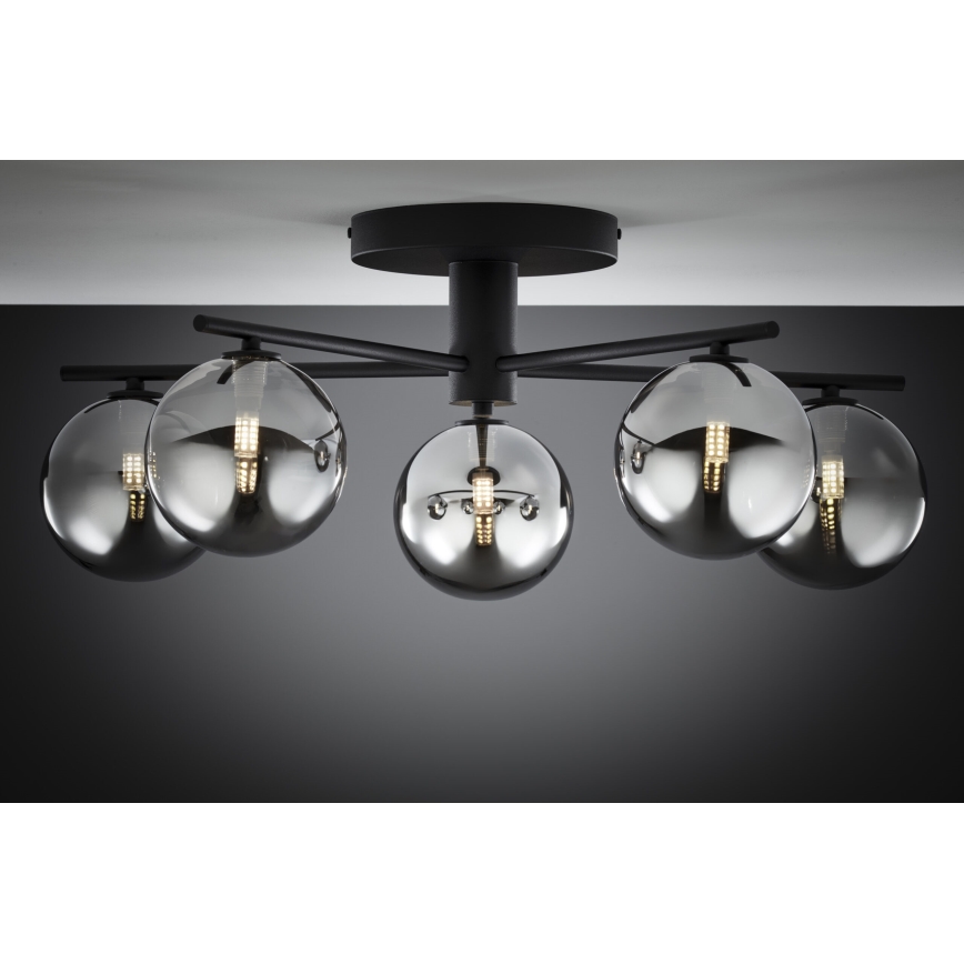 Jupiter 2048 - Lampadario a plafone PRATO 5xG9/14W/230V nero/grigio fumé