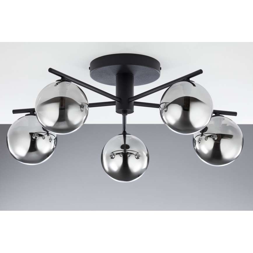 Jupiter 2048 - Lampadario a plafone PRATO 5xG9/14W/230V nero/grigio fumé
