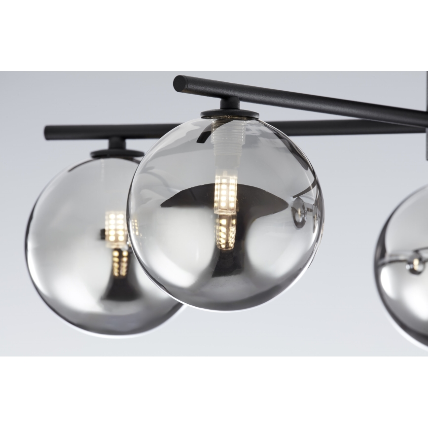 Jupiter 2048 - Lampadario a plafone PRATO 5xG9/14W/230V nero/grigio fumé