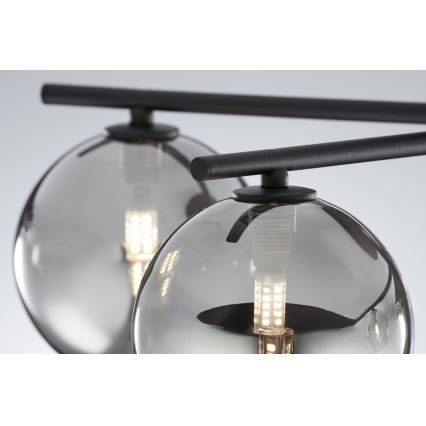 Jupiter 2048 - Lampadario a plafone PRATO 5xG9/14W/230V nero/grigio fumé