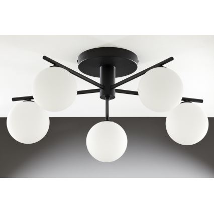 Jupiter 2049 - Lampadario a soffitto PRATO 5xG9/14W/230V nero/bianco
