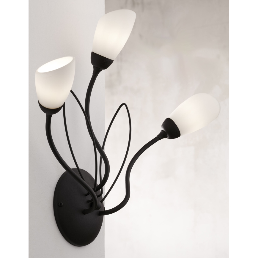 Jupiter 2059 - Lampada da parete GLORIOSA 3xG9/14W/230V nera