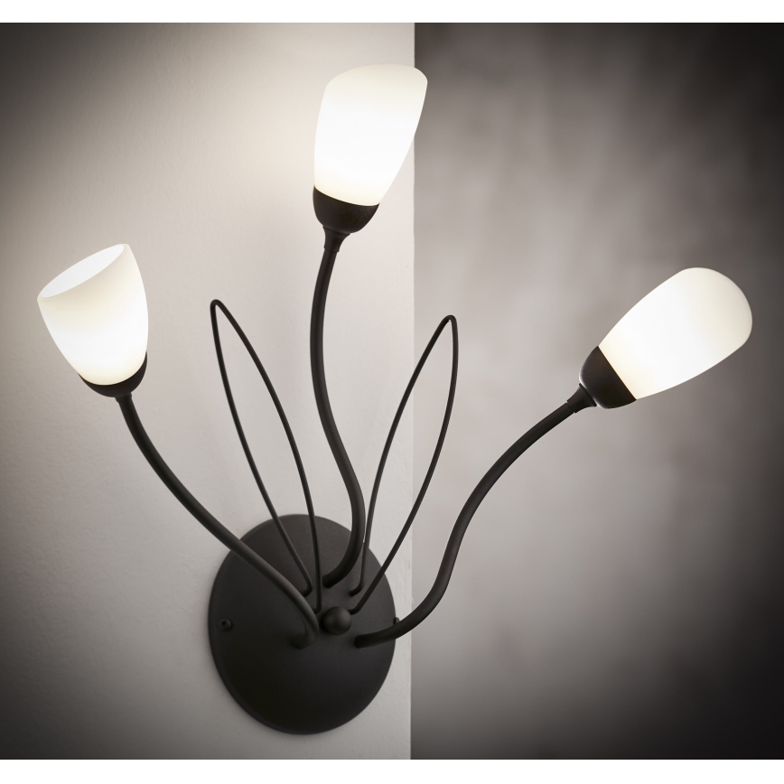 Jupiter 2059 - Lampada da parete GLORIOSA 3xG9/14W/230V nera