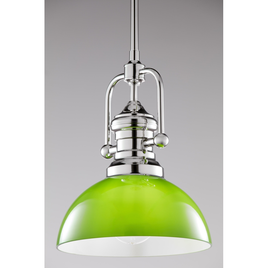 Jupiter 2071 - Lampadario su asta PLATINO 1xE27/15W/230V verde/cromo lucido