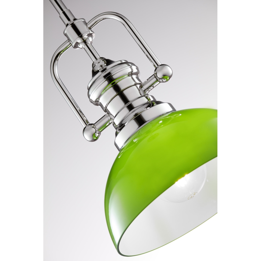 Jupiter 2071 - Lampadario su asta PLATINO 1xE27/15W/230V verde/cromo lucido