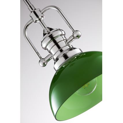 Jupiter 2071 - Lampadario su asta PLATINO 1xE27/15W/230V verde/cromo lucido