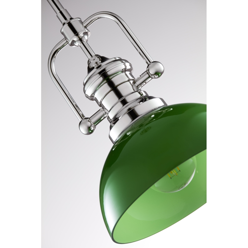 Jupiter 2071 - Lampadario su asta PLATINO 1xE27/15W/230V verde/cromo lucido
