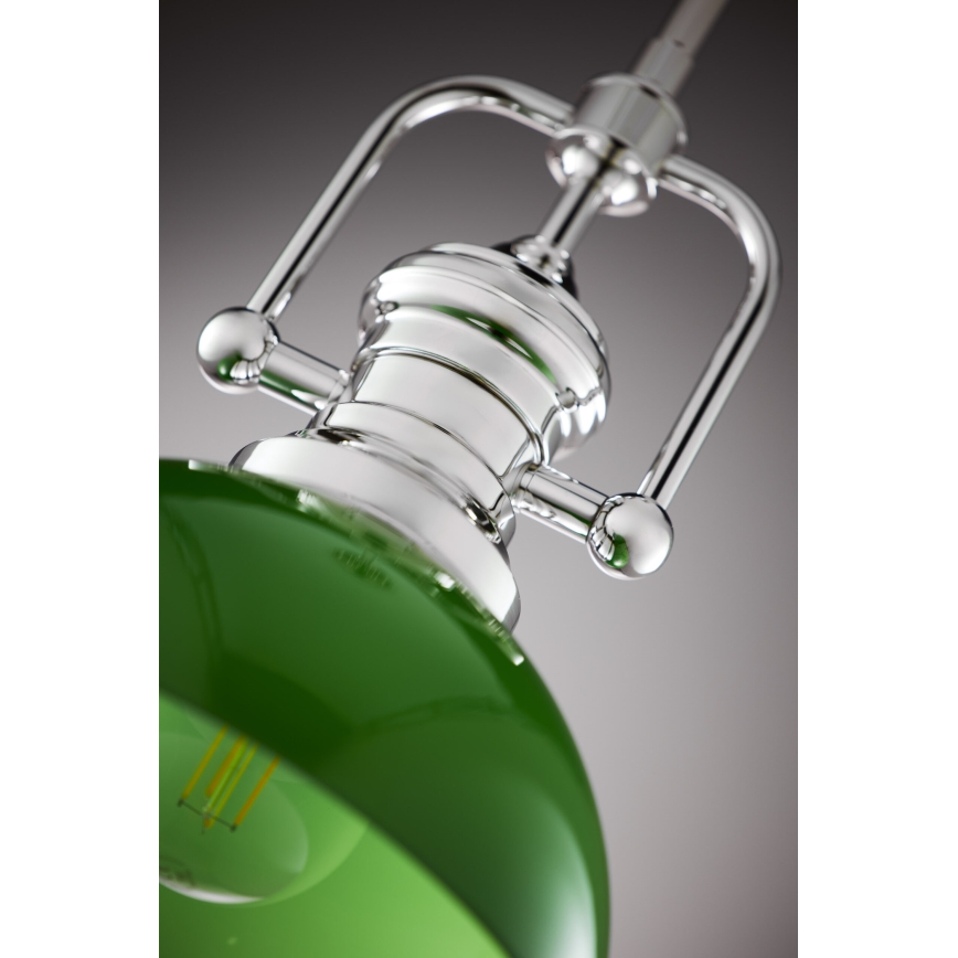 Jupiter 2071 - Lampadario su asta PLATINO 1xE27/15W/230V verde/cromo lucido