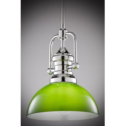 Jupiter 2071 - Lampadario su asta PLATINO 1xE27/15W/230V verde/cromo lucido