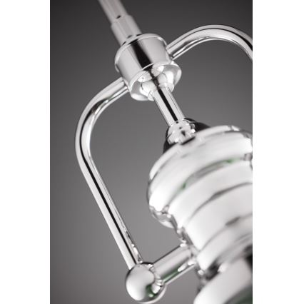 Jupiter 2071 - Lampadario su asta PLATINO 1xE27/15W/230V verde/cromo lucido