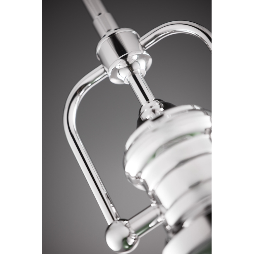 Jupiter 2071 - Lampadario su asta PLATINO 1xE27/15W/230V verde/cromo lucido