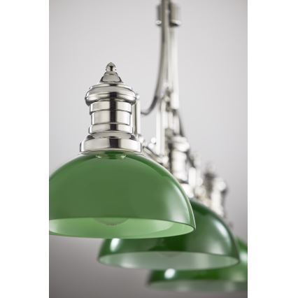 Jupiter 2072 - Lampadario su asta PLATINO 3xE27/15W/230V verde/cromo lucido