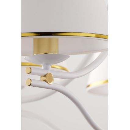 Jupiter 2084 - Lampadario a catena SAMBA 5xE27/15W/230V bianco/oro