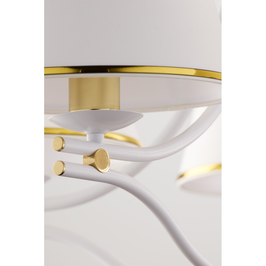 Jupiter 2084 - Lampadario a catena SAMBA 5xE27/15W/230V bianco/oro