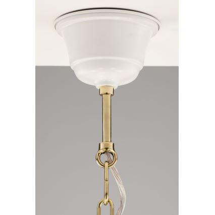 Jupiter 2084 - Lampadario a catena SAMBA 5xE27/15W/230V bianco/oro