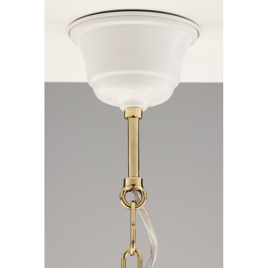 Jupiter 2084 - Lampadario a catena SAMBA 5xE27/15W/230V bianco/oro