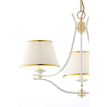 Jupiter 2085 - Lampadario a catena SAMBA 3xE27/15W/230V bianco/oro