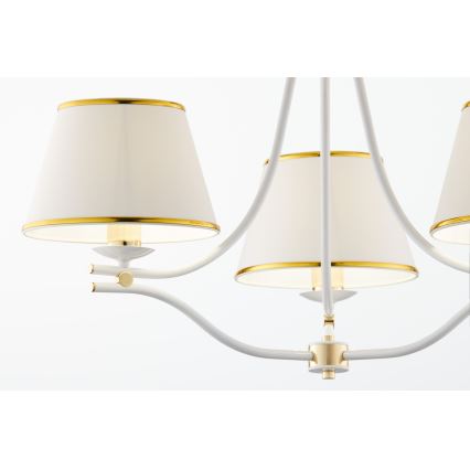 Jupiter 2085 - Lampadario a catena SAMBA 3xE27/15W/230V bianco/oro
