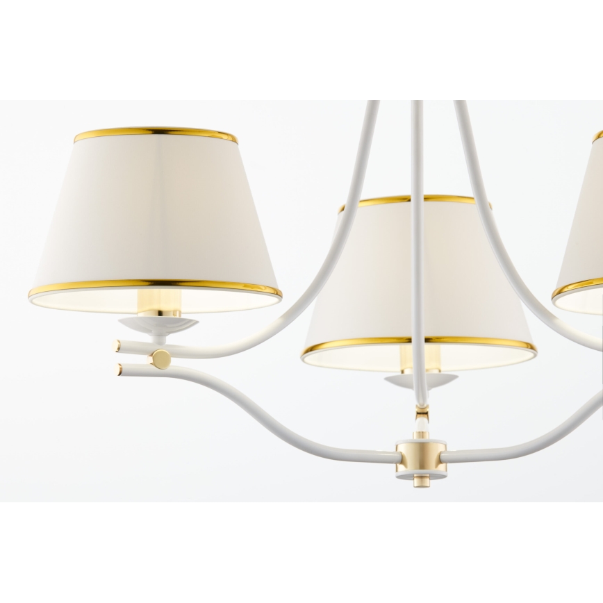 Jupiter 2085 - Lampadario a catena SAMBA 3xE27/15W/230V bianco/oro