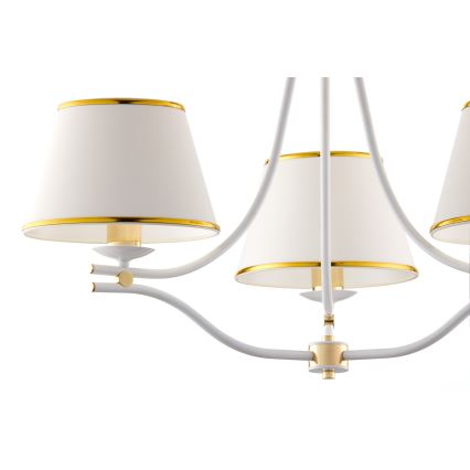 Jupiter 2085 - Lampadario a catena SAMBA 3xE27/15W/230V bianco/oro