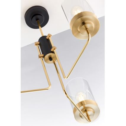 Jupiter 2087 - Lampadario a stelo RAMIREZ 3xE27/15W/230V dorato/nero