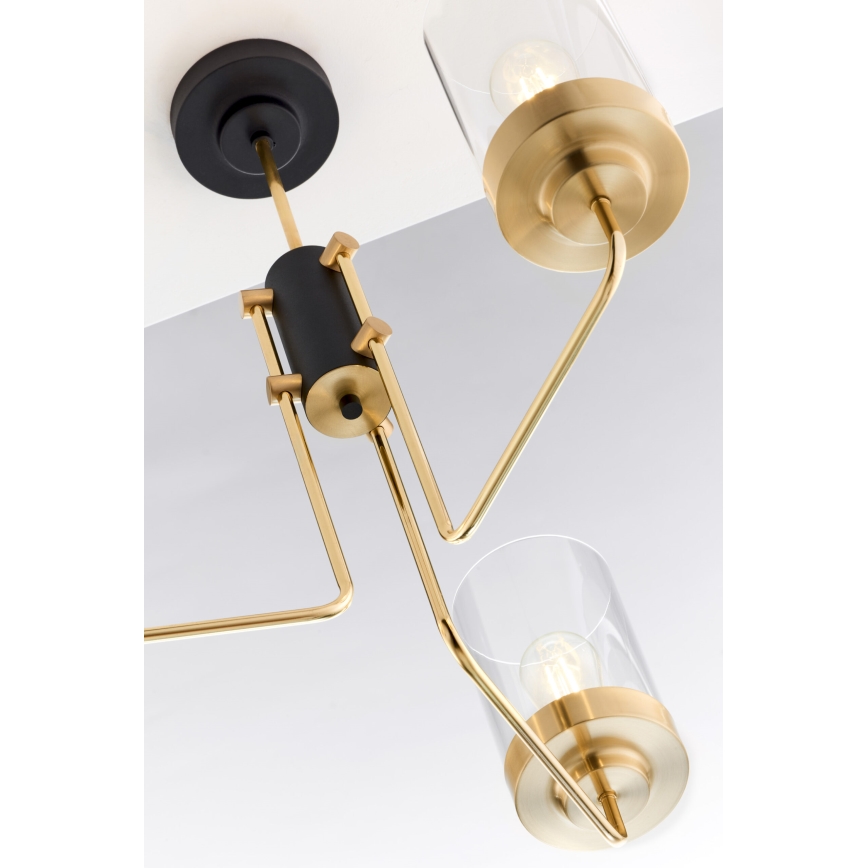 Jupiter 2087 - Lampadario a stelo RAMIREZ 3xE27/15W/230V dorato/nero