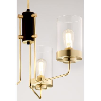 Jupiter 2087 - Lampadario a stelo RAMIREZ 3xE27/15W/230V dorato/nero