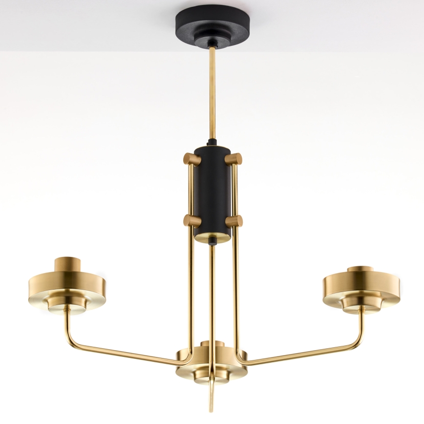 Jupiter 2087 - Lampadario a stelo RAMIREZ 3xE27/15W/230V dorato/nero