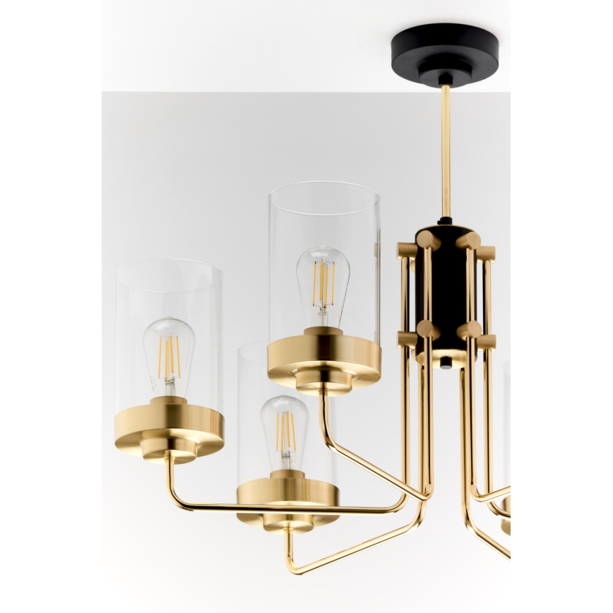 Jupiter 2089 - Lampadario a stelo RAMIREZ 6xE27/15W/230V oro/nero