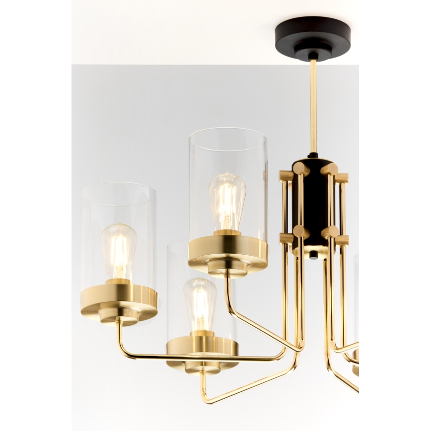 Jupiter 2089 - Lampadario a stelo RAMIREZ 6xE27/15W/230V oro/nero